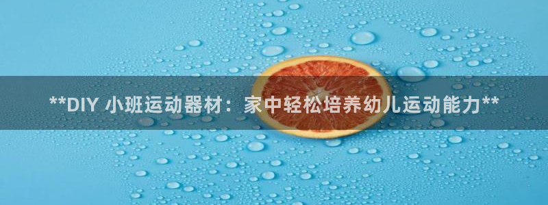 意昂体育3平台：**DIY 小班运动器材：家中轻松培